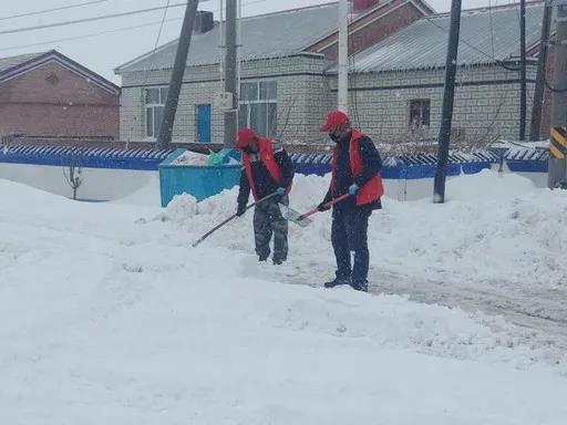 各村志愿者主动清雪
